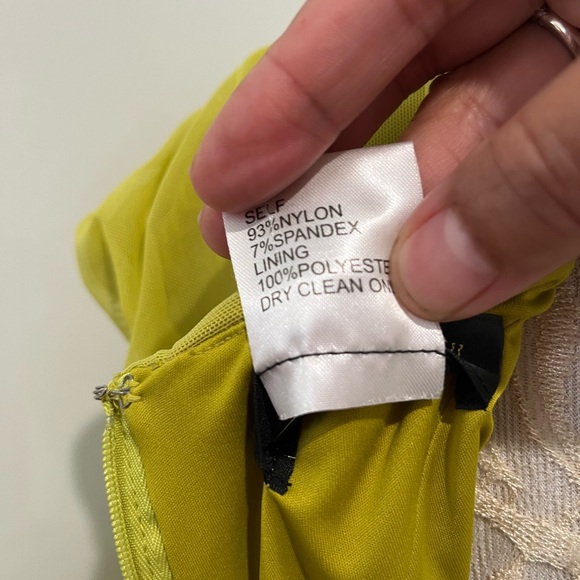 Tadashi Shoji Chartreuse Ruched Tulle Body Con‎ Dress Sz. M - Picture 8 of 11